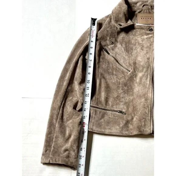 BLANKNYC Beige Suede Leather Moto Jacket Women's Size Medium - Picture 3 of 6
